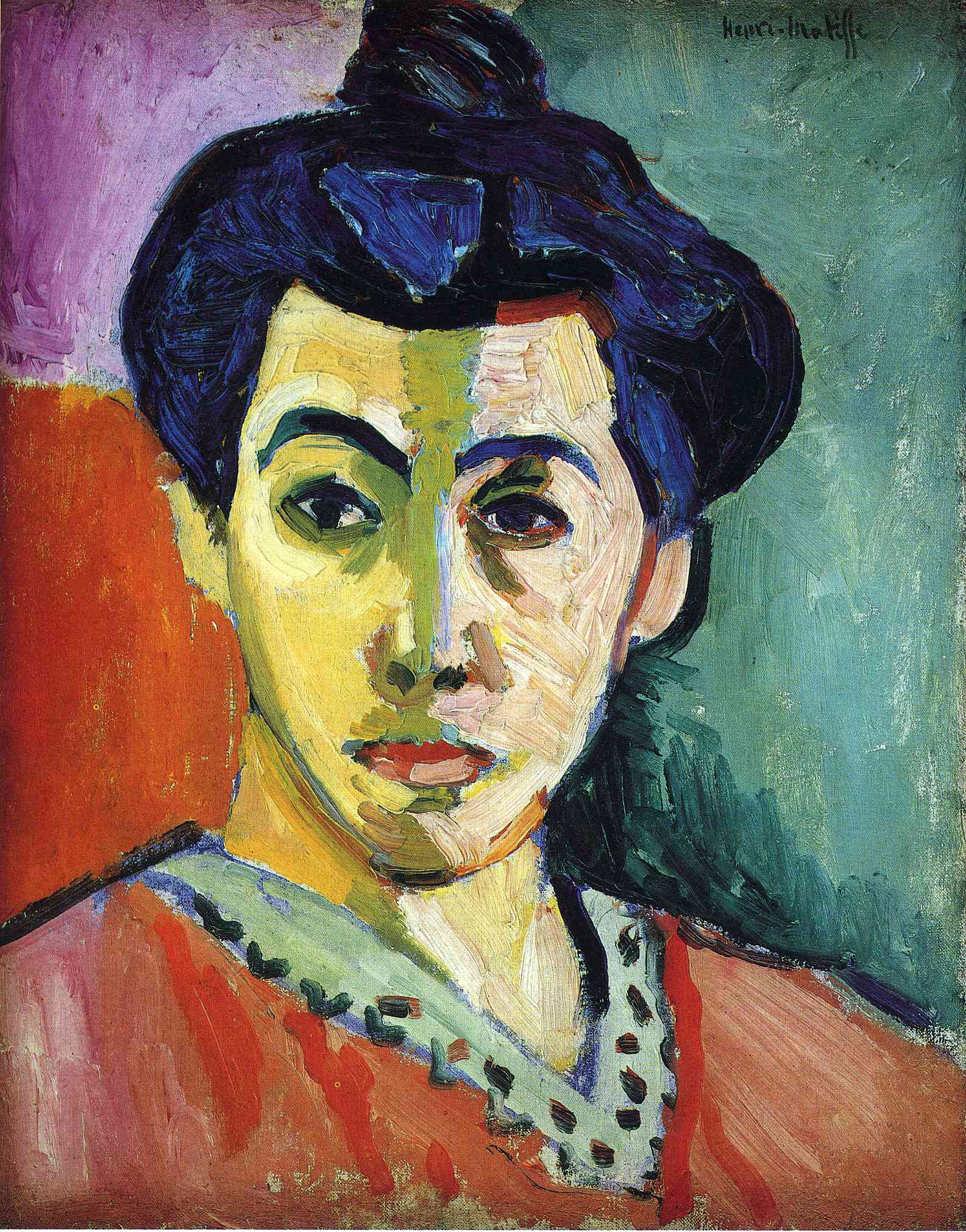 http://www.wikiart.org/en/henri-matisse/portrait-of-madame-matisse-green-stripe-1905