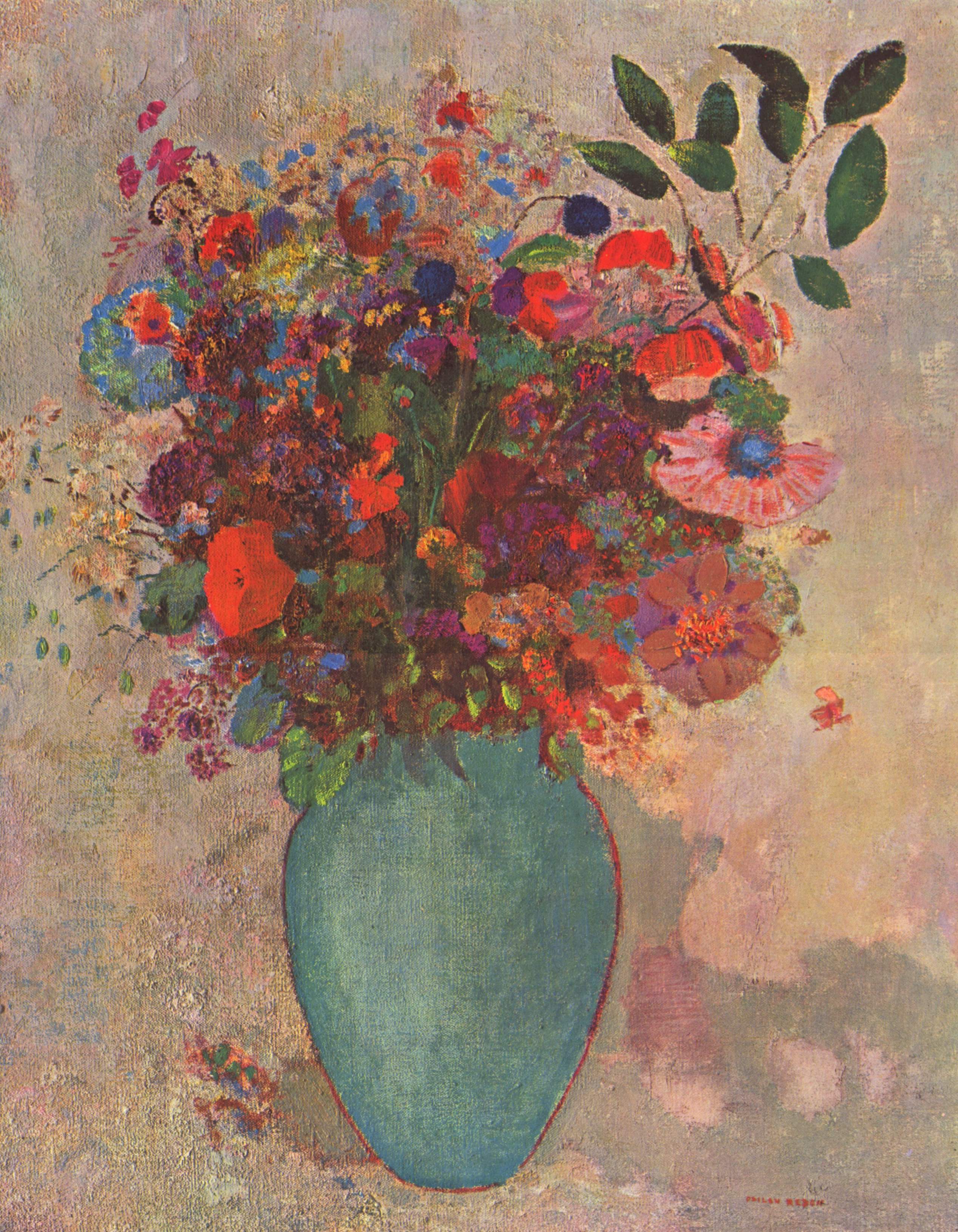 The Turquoise Vase by Odilon Redon