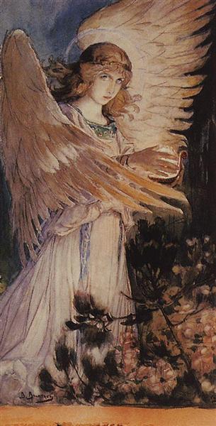 Angel with a lamp - Vasnetsov Viktor