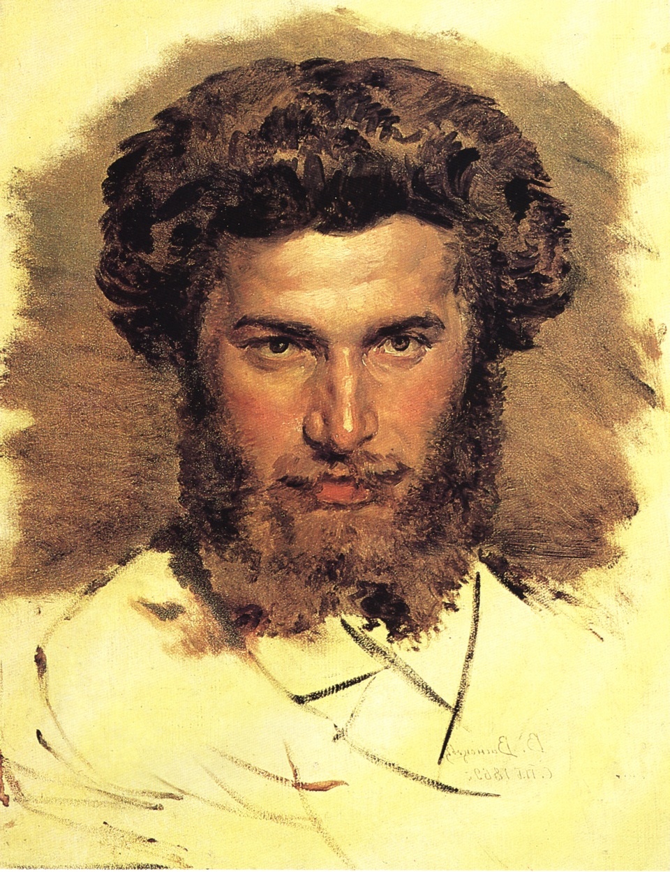 Portrait of the Artist Arkhip Kuinji - Viktor Vasnetsov - portrait-of-the-artist-arkhip-kuinji-1869