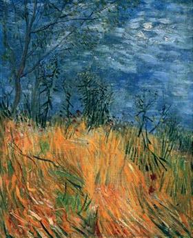 Borde de un campo de trigo con las amapolas, Vincent van Gogh