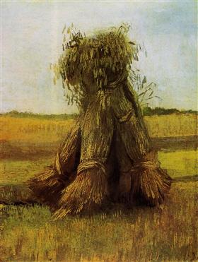 Gavillas de trigo en un campo, Vincent van Gogh