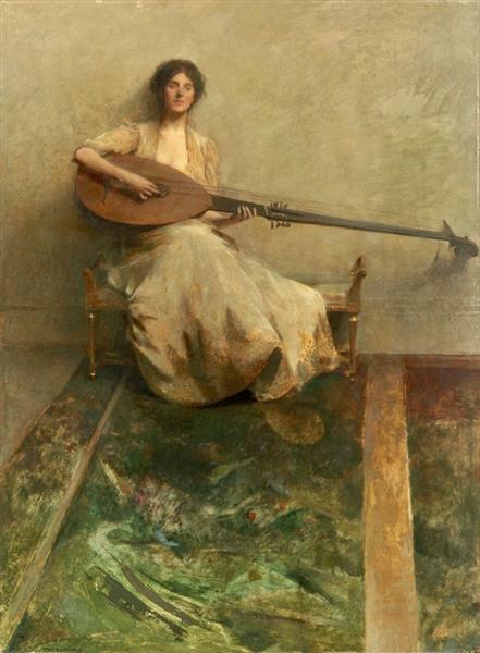 Girl with Lute, 1905 - Thomas Dewing