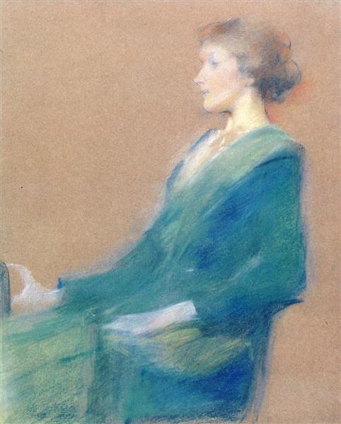 Seated Woman in Profile, 1900 - Thomas Dewing