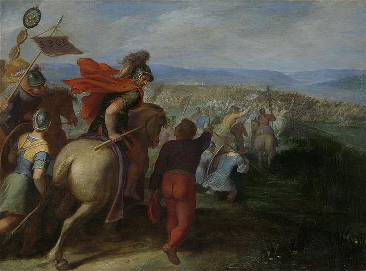 The Romans Under Claudius Civilis Cerealis Defeated by the Treachery of a Batavian, 1600 - 1613 - Otto van Veen