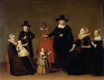 Portrait familial avec un homme en noir, probablement Joos Banckert  et sa famille - Willem Cornelisz. Duyster
