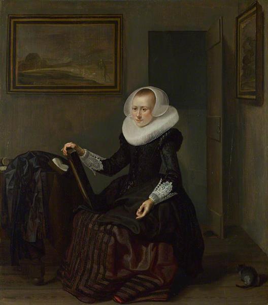 A Woman Holding a Mirror, 1625 - Питер Кодде