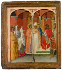 St Sabinus Before the Roman Governor of Tuscany - Pietro Lorenzetti