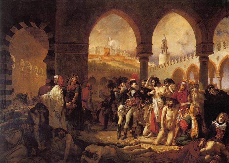 Bonaparte visitando as vítimas da peste de Jaffa, 1804 - Antoine-Jean Gros