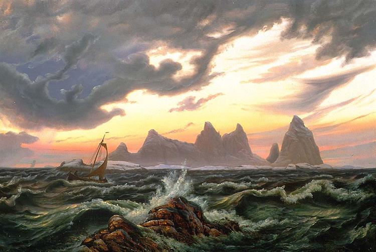 L'Île de Træna dans le Nordland, 1838 - Knut Baade