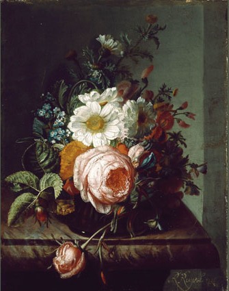 Flower Bouquet on a Marble Table, 1746 - Рашель Рюйш