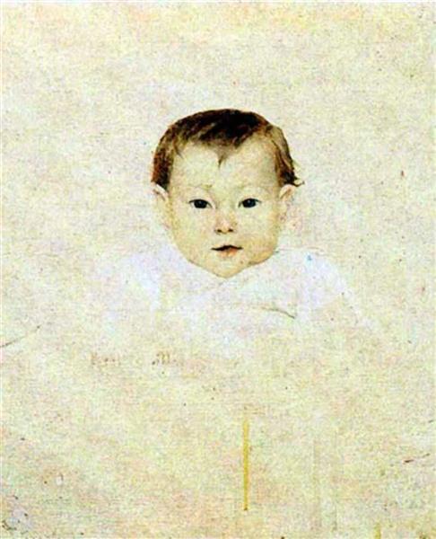 Three Smiles. Baby, 1883 - María Bashkirtseff