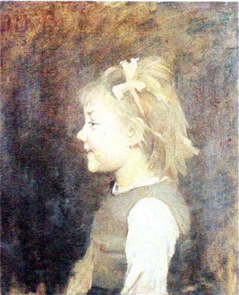 Three Smiles. Girl, 1883 - María Bashkirtseff
