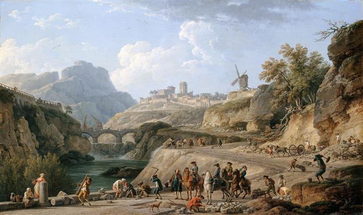 La construction d'un grand chemin, 1774 - Claude Joseph Vernet