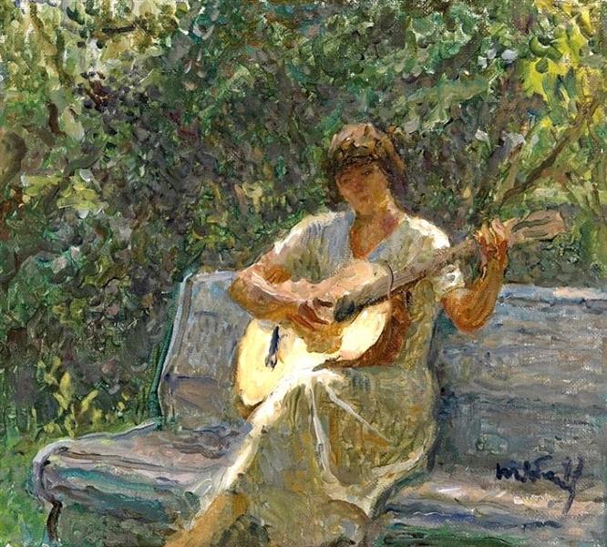 The Granddaughter Playing Guitar - Tetyana Yablonska
