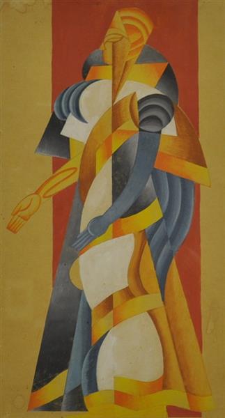 Sketch of the Male Costume for the 'Assyrian Ballet', 1919 - Vadym Meller