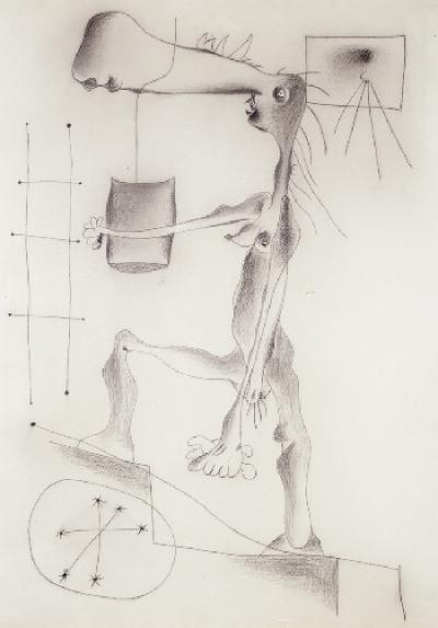 Обнажённая, поднимающаяся по лестнице, 1937 - Жоан Миро