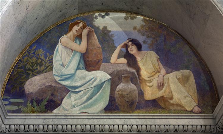 Rest. Mural in Lunette from the Family and Education Series, 1896 - Charles Sprague Pearce