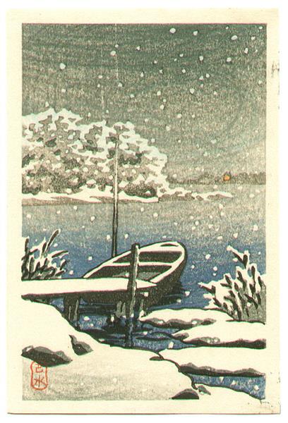 Boat on a Snowy Day, 1930 - Kawase Hasui