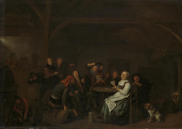 Het Valse Kaartspelen, 1668 - Jan Miense Molenaer