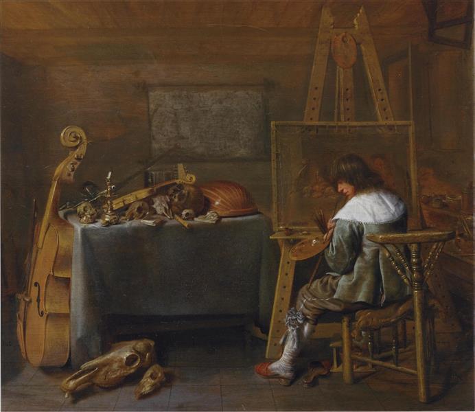 Painter in His Studio, 1650 - Ян Минсе Моленар