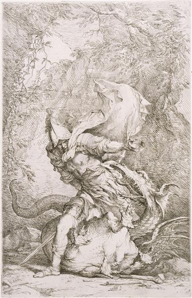 Jason and the Dragon, 1664 - Salvator Rosa