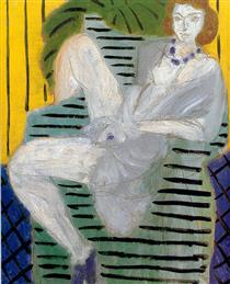 Жінка на дивані, жовто-блакитний - Анрі Матісс