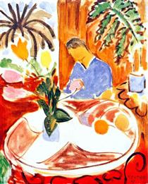Small Interior with Round Marble Table - Henri Matisse