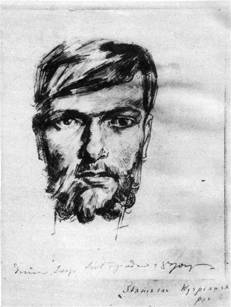 Self-portrait, 1890 - Станіслав Виспянський