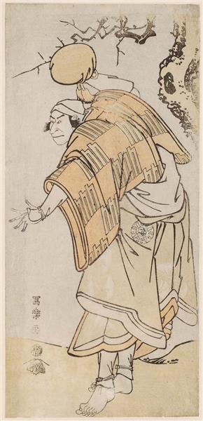 Kabuki Actor Nakamura Nakazō II as Aramaki Mimishirō Kanetora in Uruō Toshi Meika No Homare, 1794 - Тосюсай Сяраку