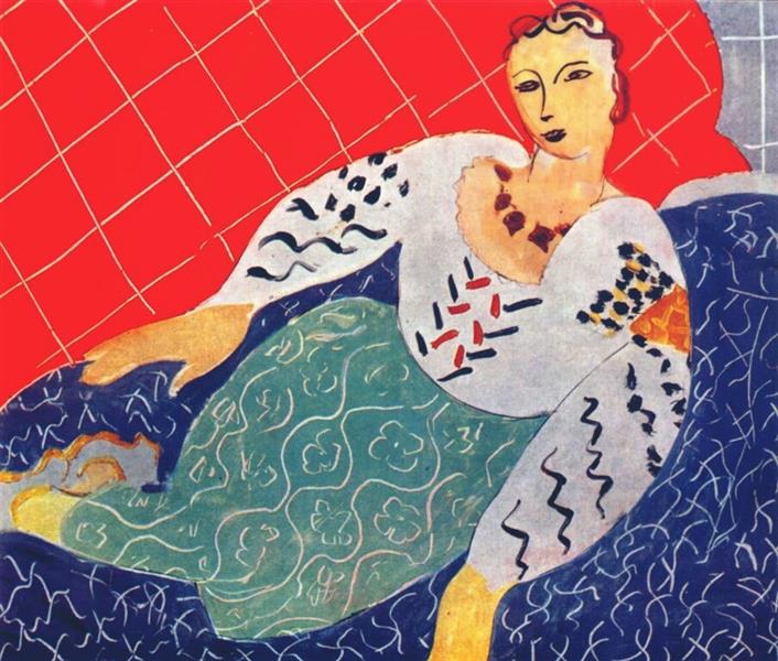 Romanian Blouse, Red and Blue Background, 1940 - Анри Матисс