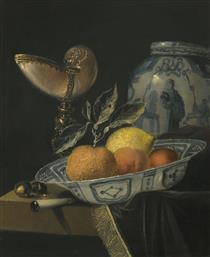 Still-Life with Fruits and a Nautilus Goblet - Juriaen van Streeck
