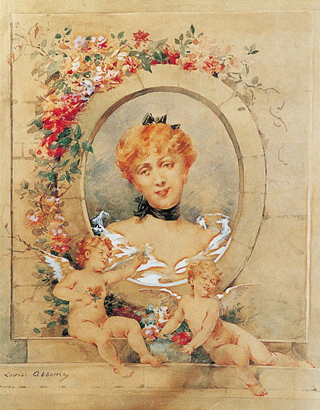 Femme au médaillon fleuri - Louise Abbéma