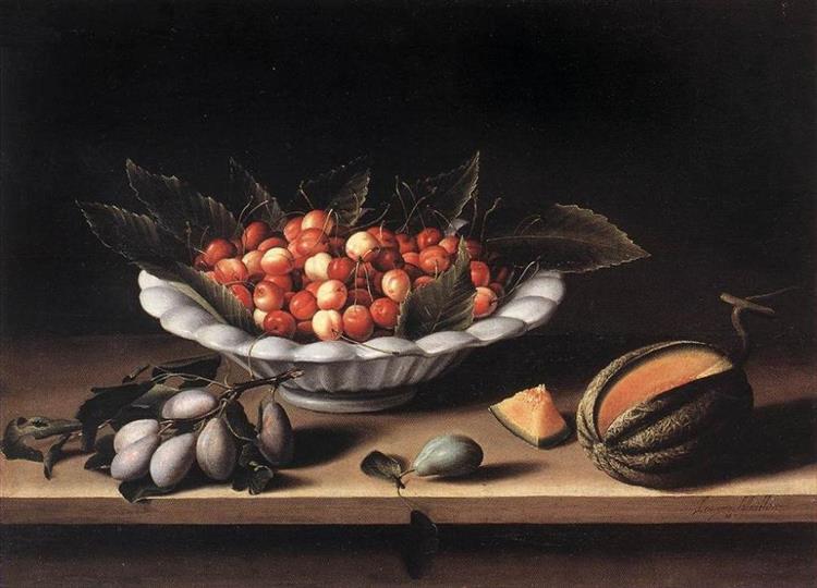 Cup of Cherries and Melon, 1633 - Луїза Муайон