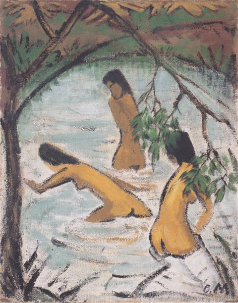 Drei Badende Im Wasser, 1913 - Otto Mueller