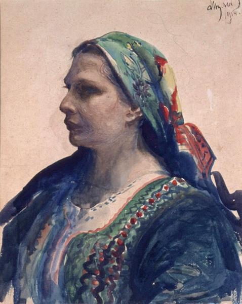 Kobieta W Stroju Krakowskim, 1914 - Леон Вичулковський