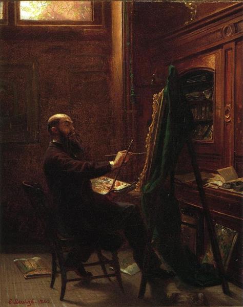 Worthington Whittredge in His Tenth Street Studio, 1865 - Эмануэль Лойце