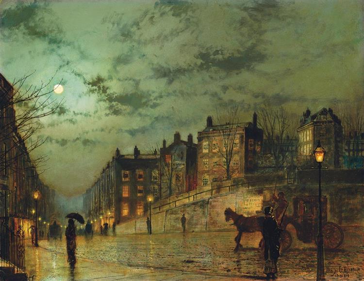 Hampstead Hill, Looking Down Heath Street, 1881 - Джон Эткинсон Гримшоу