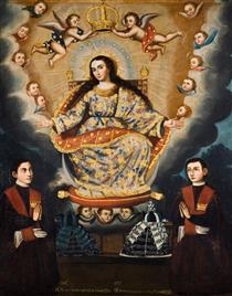 Seated Madonna with Graduation of the García Brothers - Marcos Zapata