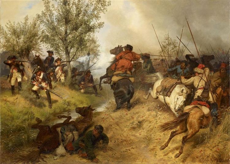 Gefecht Zwischen Preußischer Infanterie, 1862 - Emil Hünten