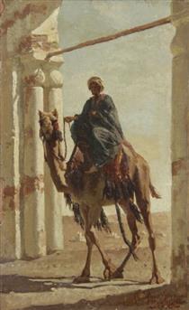 Camel Driver in the Desert - Cesare Biseo