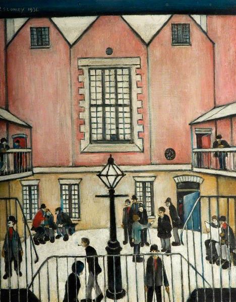 The Courtyard, 1936 - Laurence Stephen Lowry