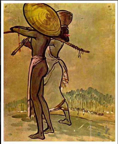 Laborer couple, 1943 - Зейнул Абедин