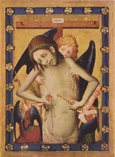 Vir Dolorum with the Arma Christi and angels., c.1430 - Frade Francke
