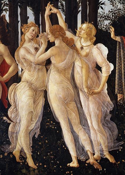 The Three Graces from Primavera, c.1485 - 1487 - Сандро Боттічеллі