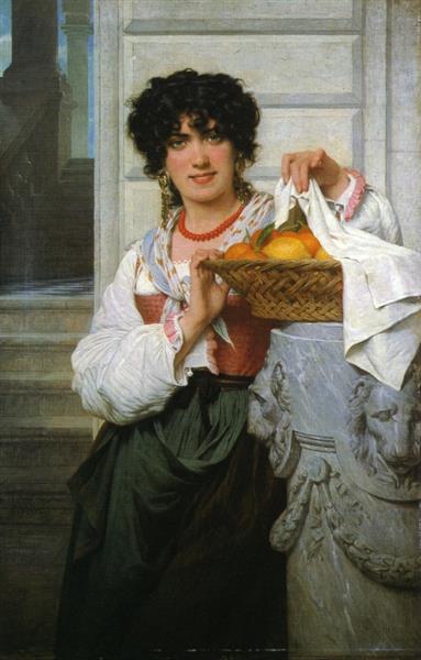 Pisan Girl with Basket of Oranges and Lemons, 1871 - Pierre-Auguste Cot