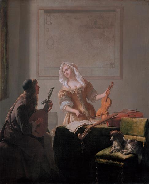 the Music Lesson, 1671 - Якоб Охтервелт