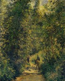 Chemin sous bois en été - Camille Pissarro