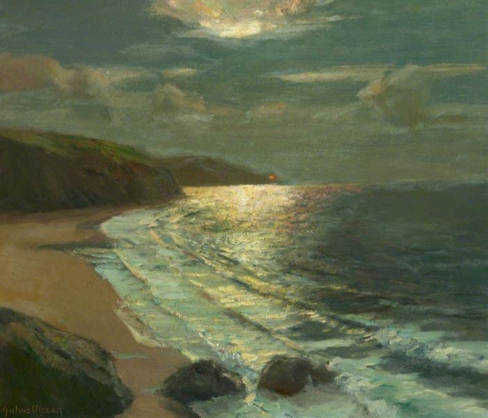 Moonlight on the Coast - Julius Olsson