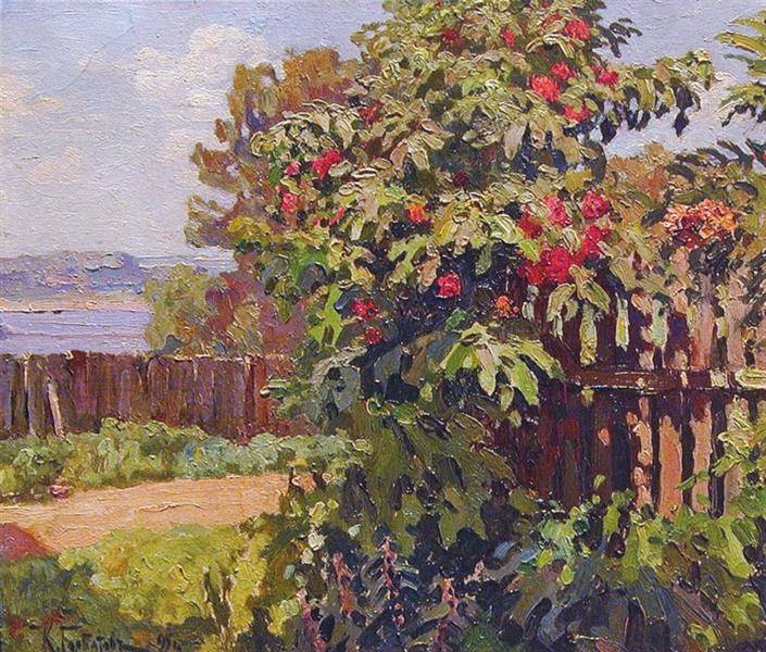 Landscape with a Fence, c.1895 - Konstantin Ivanovich Gorbatov